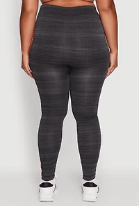 Womens Plus Size High Waisted Good Vibes Leggings, Grey, Size 2X-3X