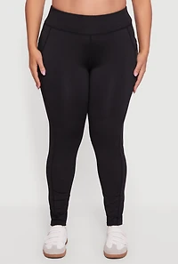 Plus High Waisted Leggings with Side Pockets