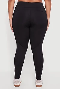 Plus High Waisted Leggings with Side Pockets