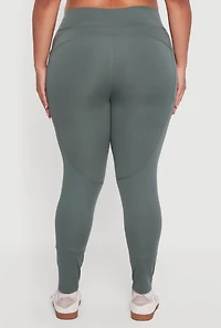 Plus High Waisted Leggings with Side Pockets
