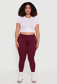 Plus High Waisted Leggings with Side Pockets