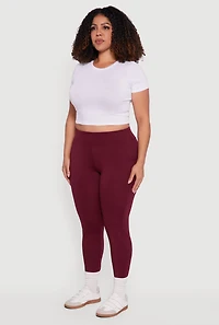 Plus High Waisted Leggings with Side Pockets