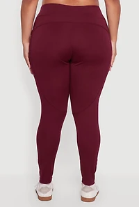 Plus High Waisted Leggings with Side Pockets
