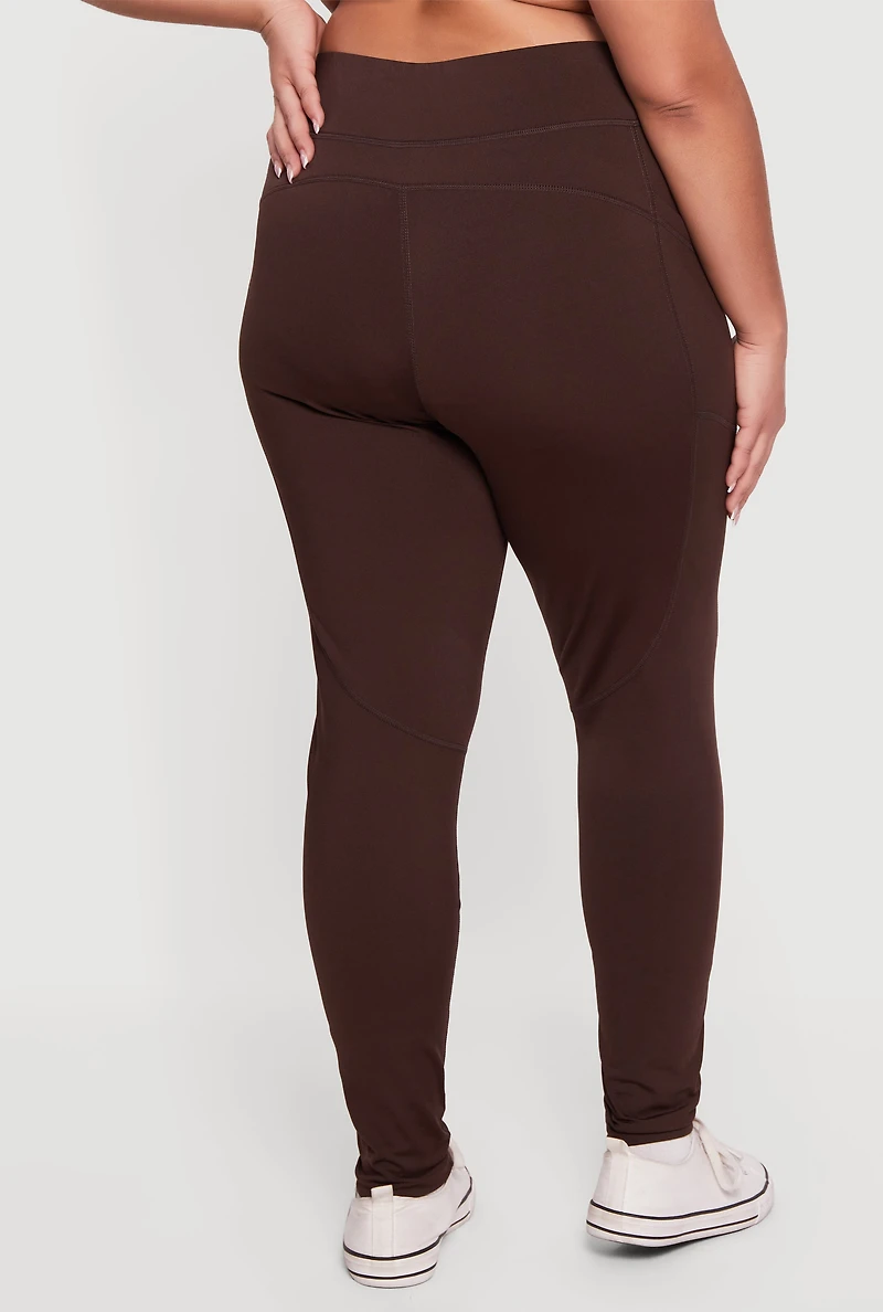 Plus Cell Phone Pocket High Waisted Leggings