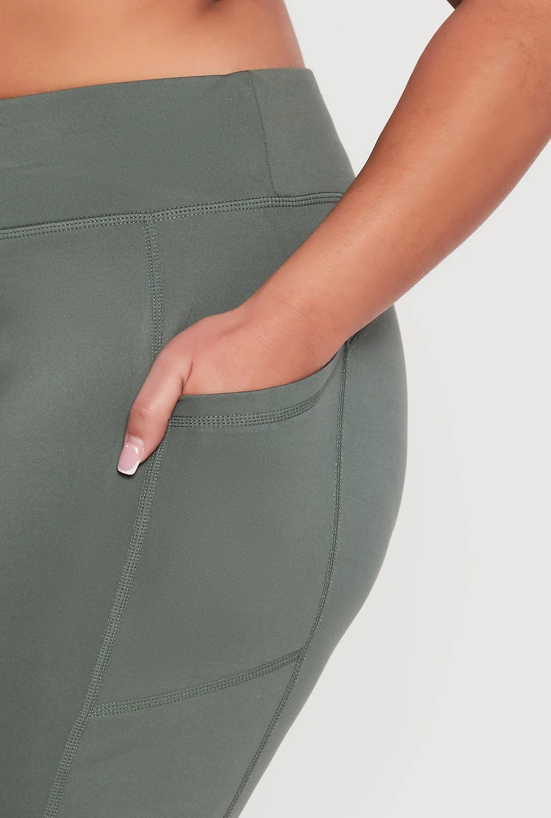 Plus Cell Phone Pocket High Waisted Leggings