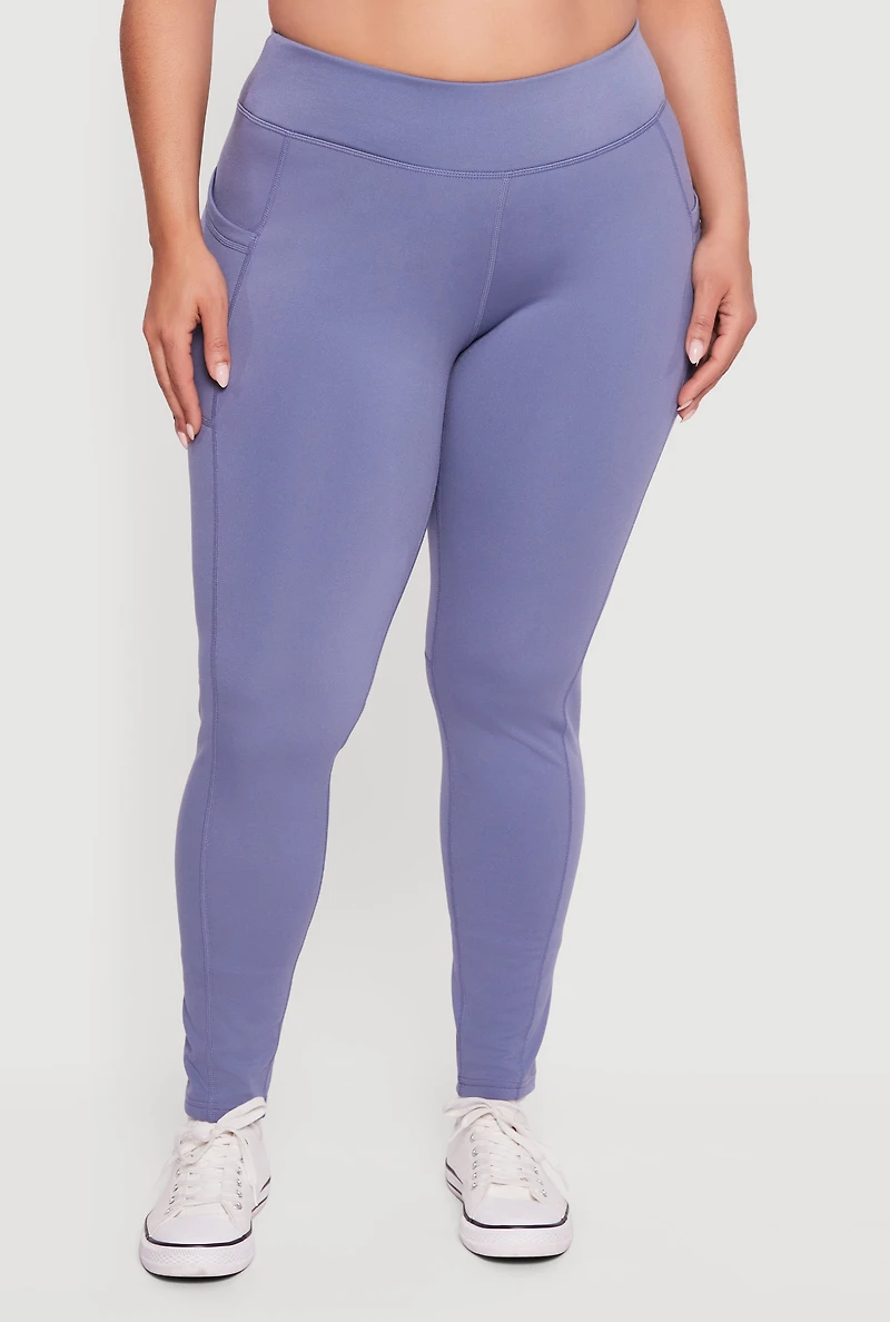 Plus Cell Phone Pocket High Waisted Leggings