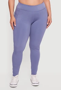 Plus Cell Phone Pocket High Waisted Leggings