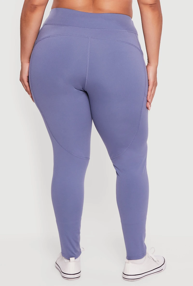 Plus Cell Phone Pocket High Waisted Leggings