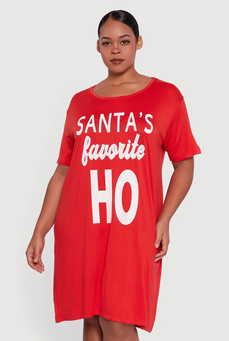 Plus Size Santa Graphic Sleepshirt