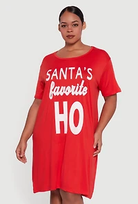 Plus Size Santa Graphic Sleepshirt