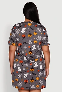Womens Plus Size Halloween Boo To You Graphic Sleepshirt, Grey, Size 3X