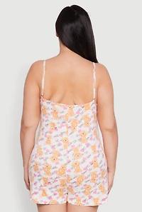 Plus Lets Cuddle Teddy Bear Pajama Romper