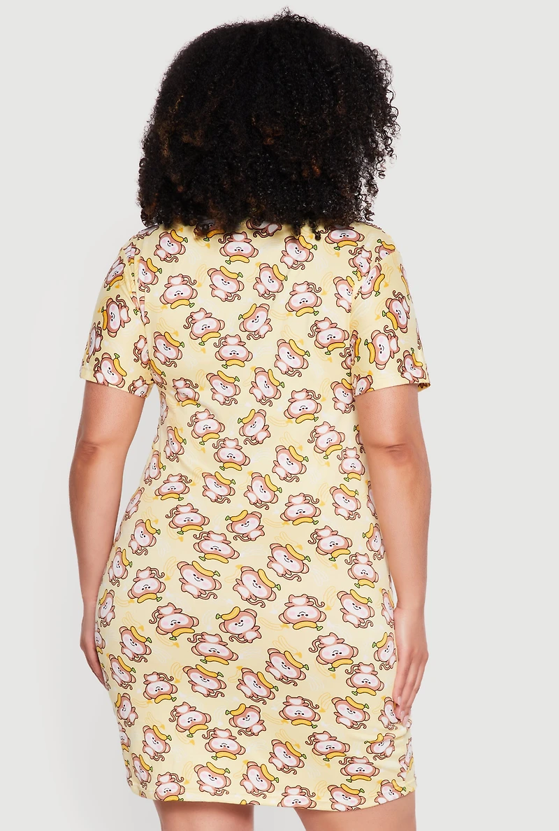 Plus Monkey Business Graphic Sleepshirt
