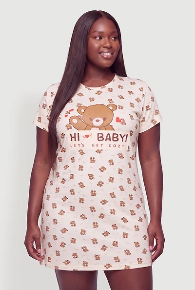 Plus Hi Baby Graphic Sleepshirt
