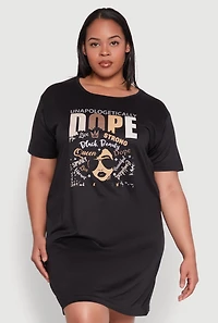 Womens Plus Juneteenth Graphic Sleepshirt,