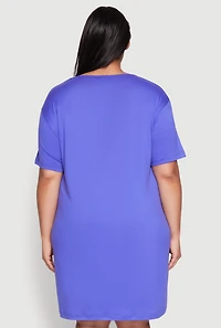 Womens Plus Size Juneteenth Graphic Sleepshirt, Blue