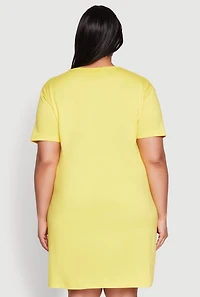 Womens Plus Size Juneteenth Graphic Sleepshirt, Yellow