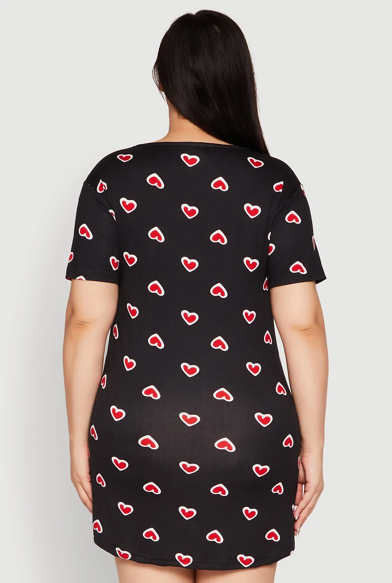 Womens Plus Yep Still Single Graphic Nightgown, 2X