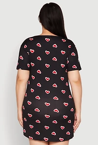 Womens Plus Yep Still Single Graphic Nightgown, 2X