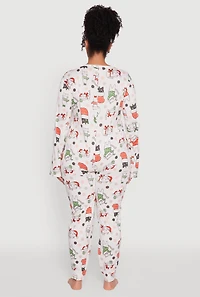 Plus Polka Dot Cat Graphic Pajama Onesie