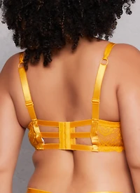Plus Size Lace Caged Back Plunge Bra
