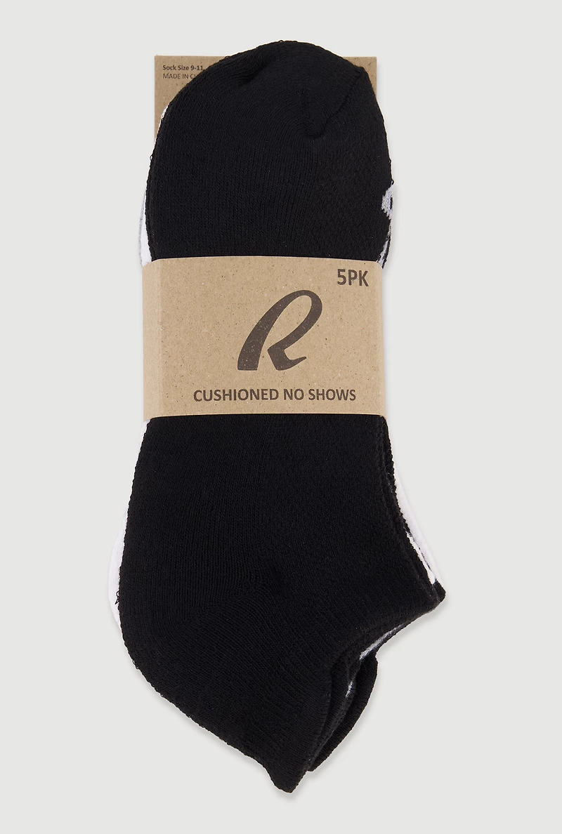 R Collection Cushioned No Show Socks 5 Pack