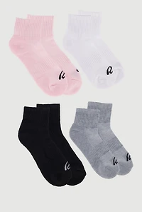 R Collection Cushioned Quarter Socks 4 Pack
