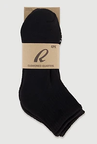 R Collection Cushioned Quarter Socks 4 Pack