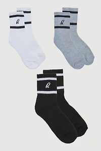 R Collection Cushion Mid-Crew Socks 3 Pack