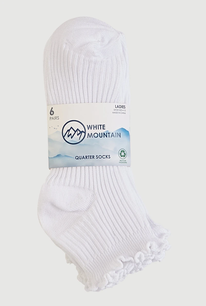 Lettuce Edge Quarter Socks 20 Pack Size 4-10