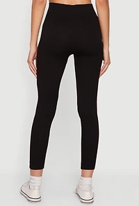High Waisted Ribbed Knit Cropped Leggings
