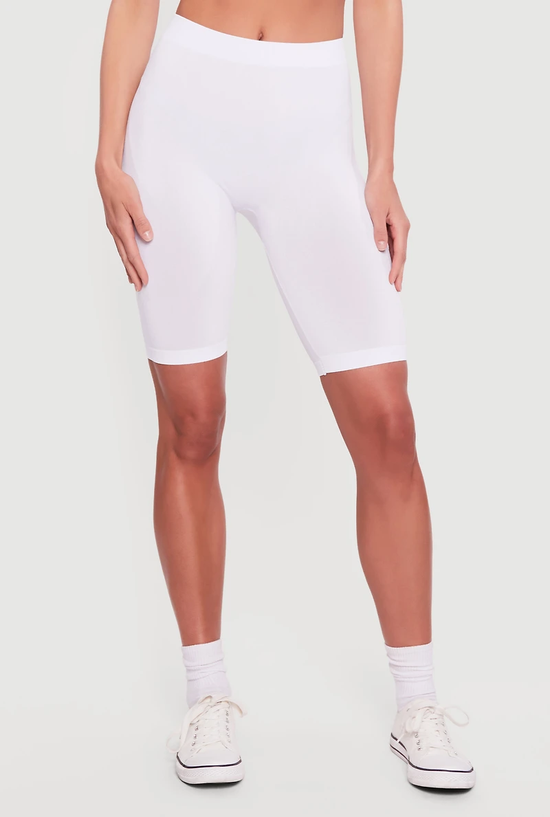 High Waisted Seamless Basic Bike Shorts