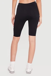 Trendy Mid Rise Stretchy Biker Shorts