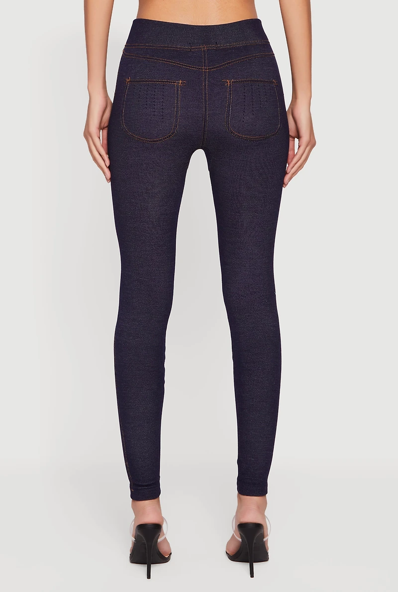 Casual Fleece Lined High Waisted Jeggings