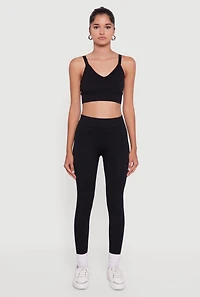 Womens High Waisted Fleece Lined Leggings,