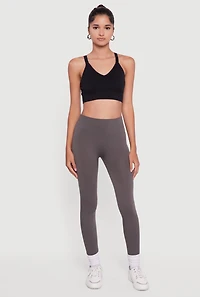 Womens High Waisted Fleece Lined Leggings, S-M