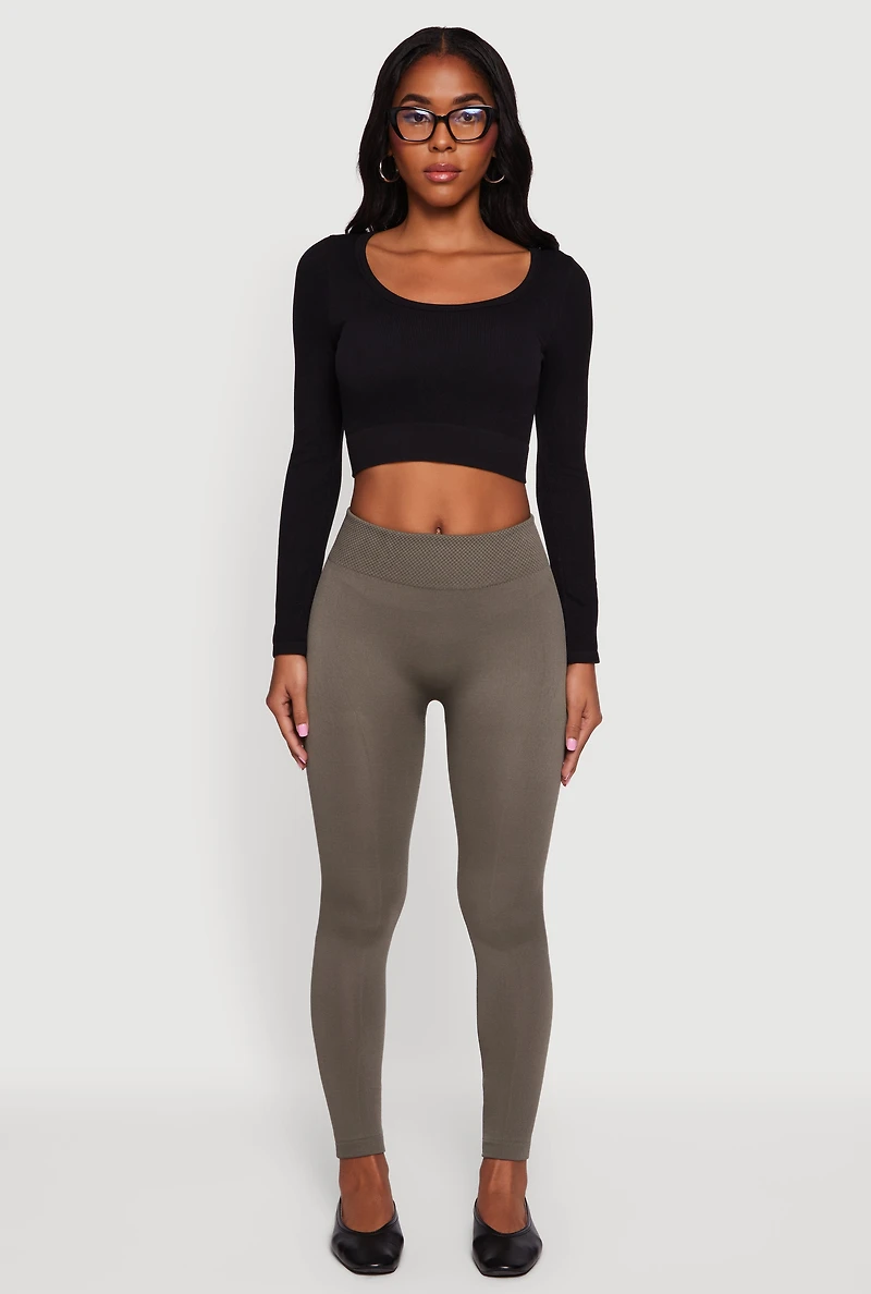 High Waisted Fleece Lined Leggings