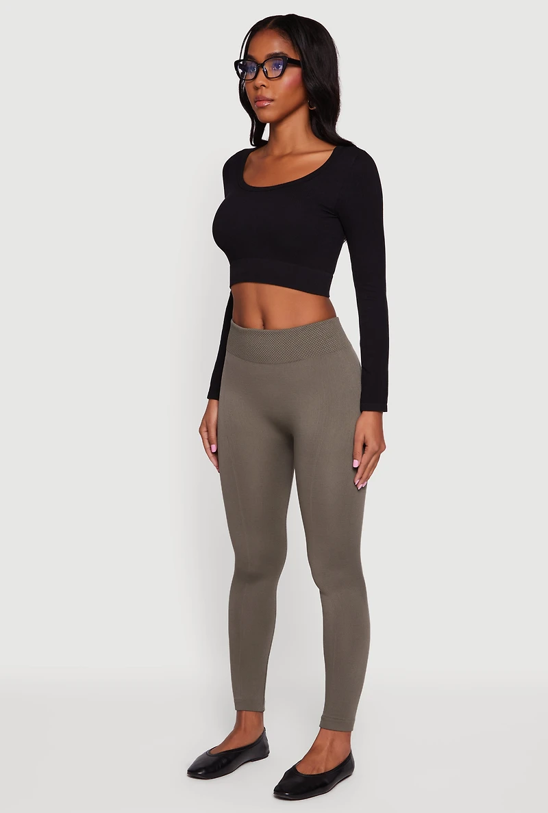 High Waisted Fleece Lined Leggings