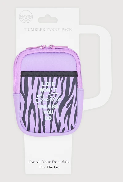 Zebra Graphic Print Tumbler Fanny Pack