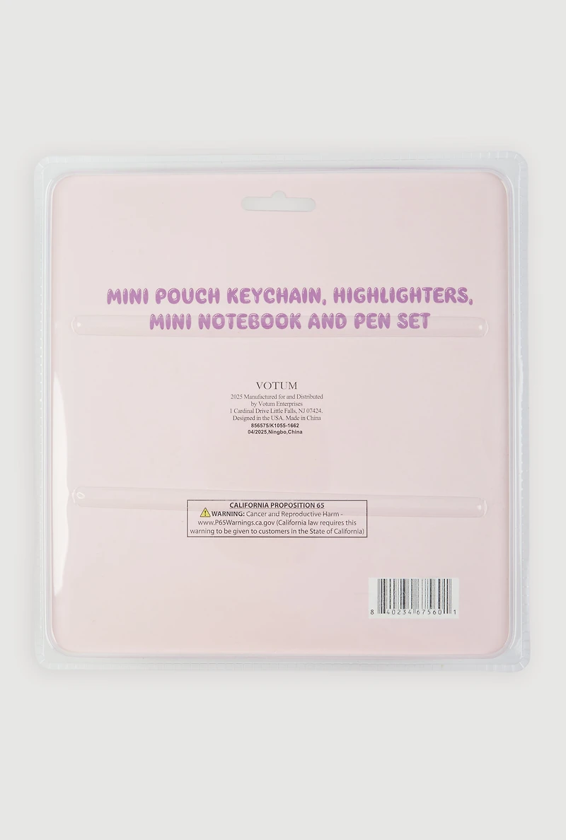 Girls Star Coin Purse Mini Stationary Keychain Set