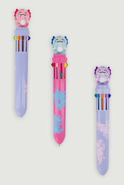 Axolotl 10 Ink Multicolor Pens 3 Pack