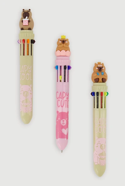 Capybara 10 Ink Multicolor Pens 3 Pack