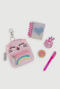 Girls Rainbow Cat Mini Backpack 5 Piece Set