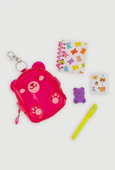 Girls Mini Bear Backpack Set