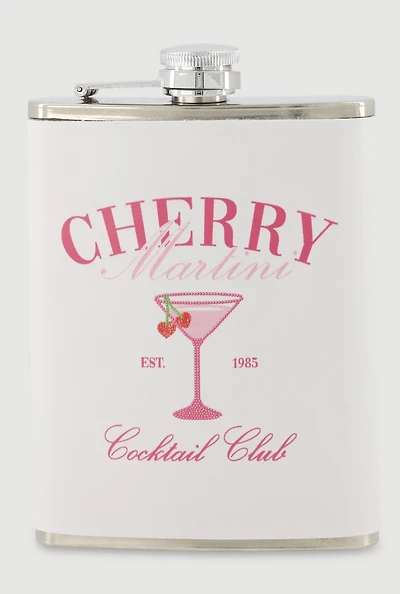 Cherry Martini Graphic Flask