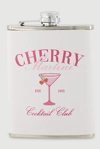 Cherry Martini Graphic Flask