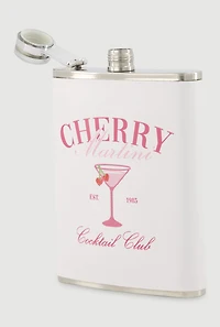 Cherry Martini Graphic Flask