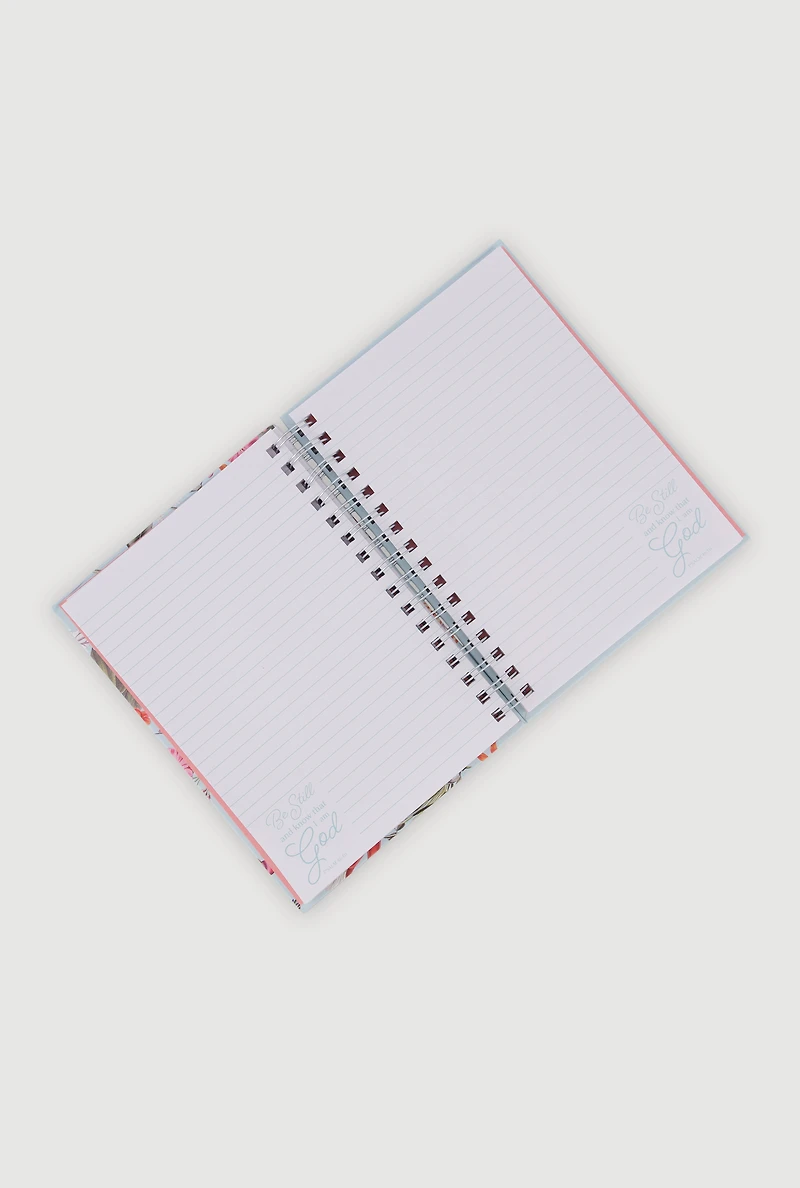 Floral Be Still And Know Graphic Spiral Notebook