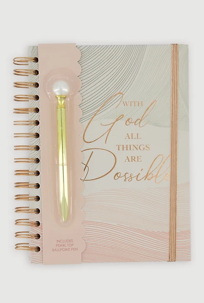 With God All Things Are Possible Spiral Notebook with Pen
