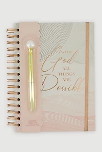 With God All Things Are Possible Spiral Notebook with Pen